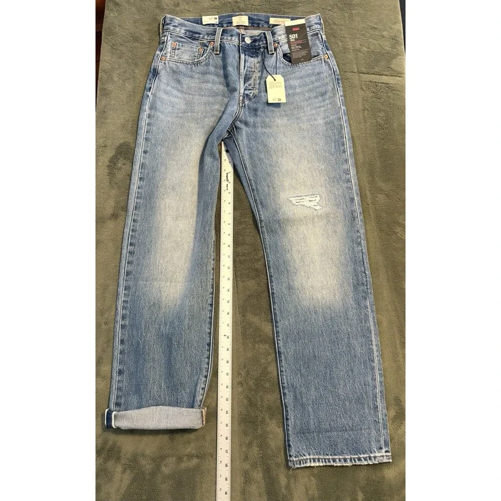 New Levi’s 501 ‘90s 27x30 Big E Selvedge Redline Jeans Denim Sashiko Repair NWT - Picture 8 of 10